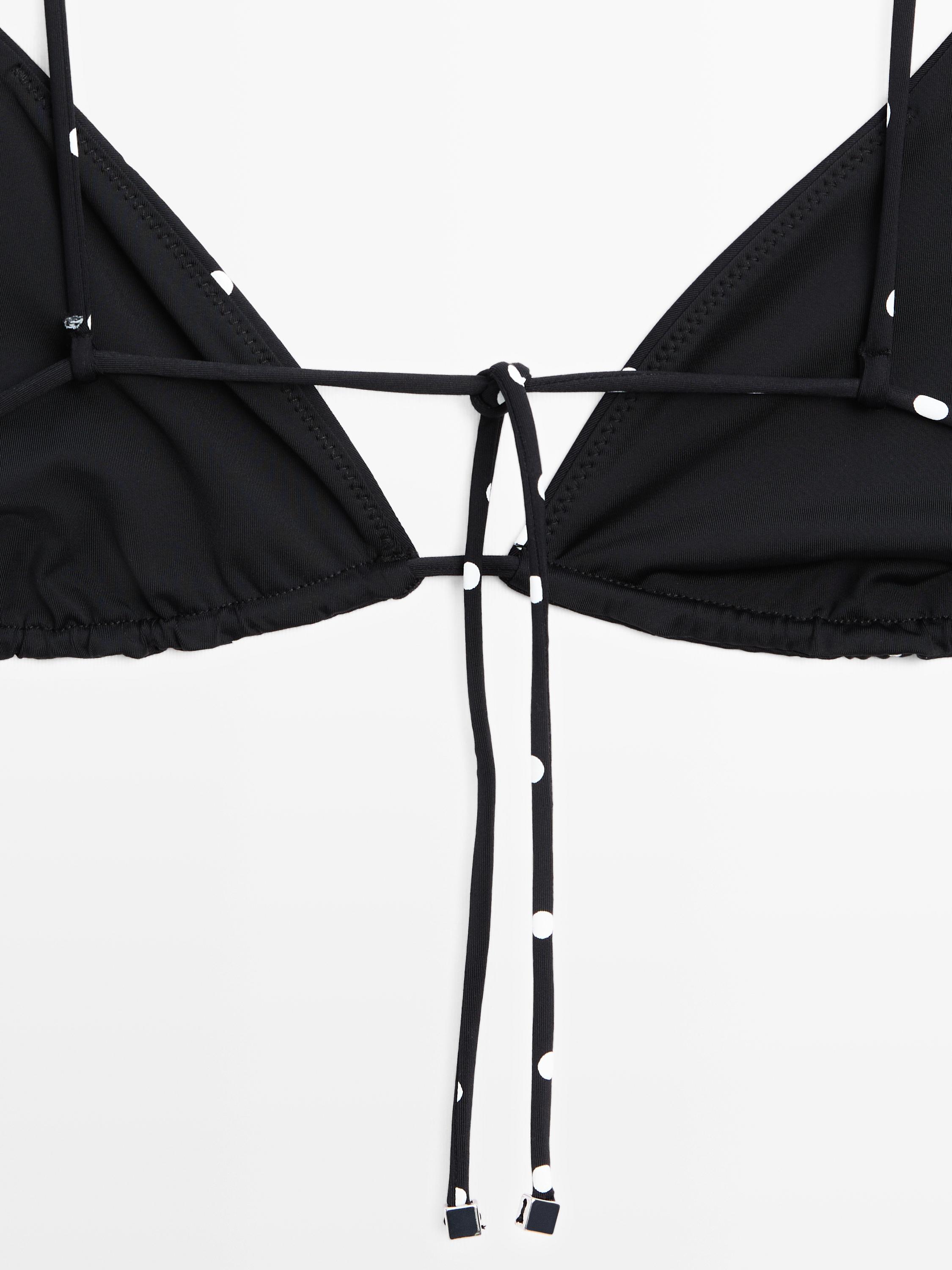 Polka dot print triangle bikini top